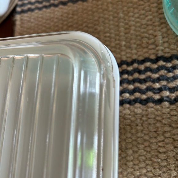 Pyrex set of 3 Butterprint Amish Turquoise Fridgies with lids - Picture 5 of 12